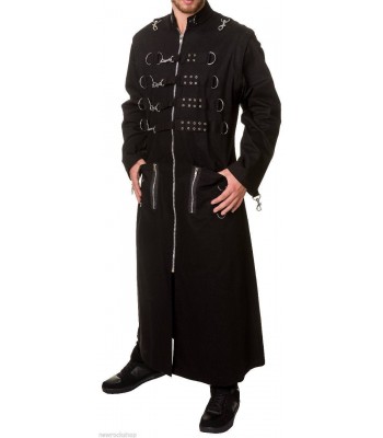 Mens Thread Metal Punk EMO Coat Men Gothic Coat 